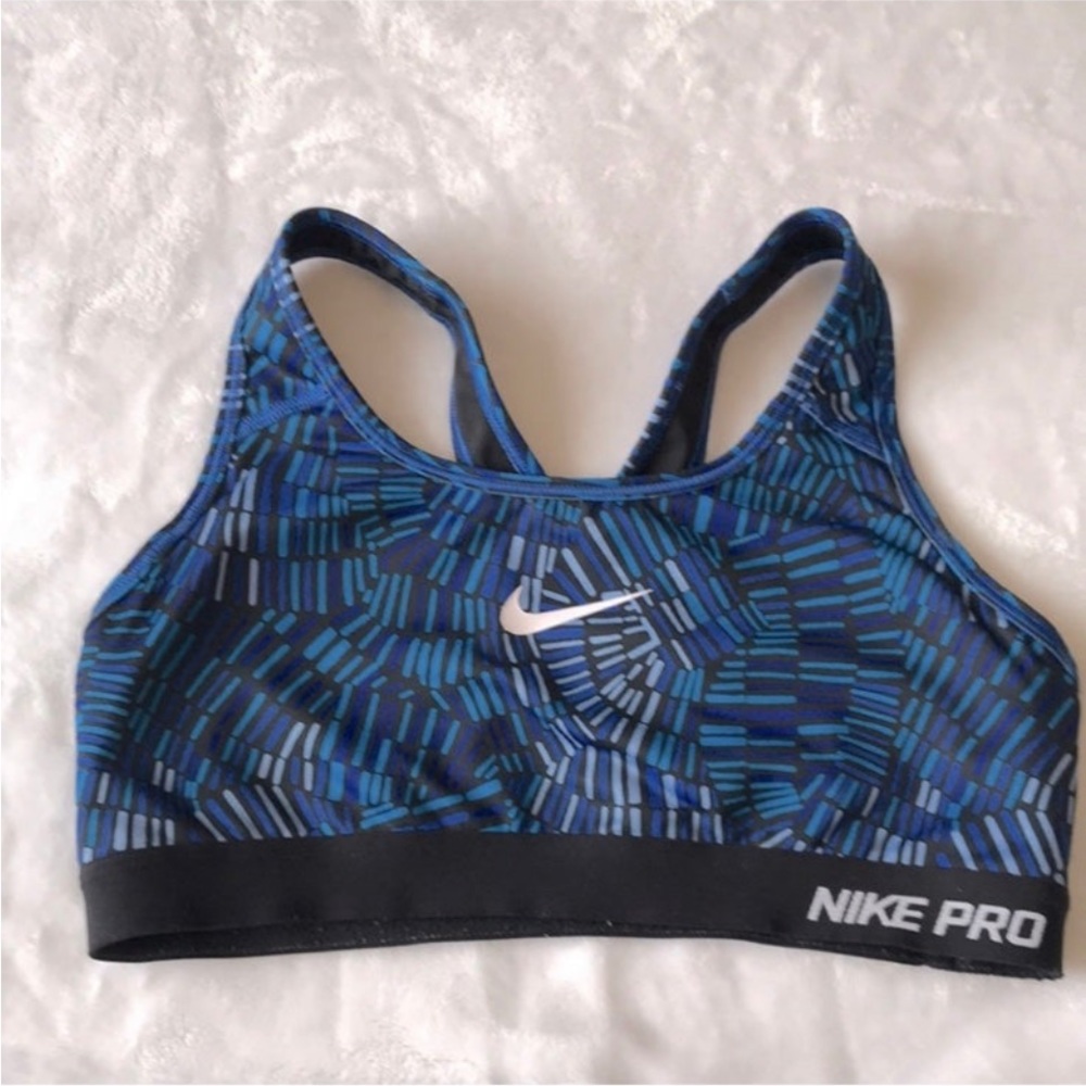Nike Pro Classic Sports Bra.    Blue/Black
Size Medium